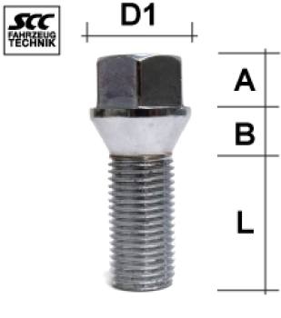 Image for Hjulbolt - 60° Kon - M14x1,5 - 28 mm