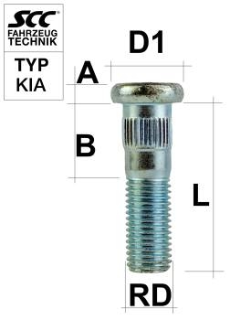 Image for Stud bolt - Studs - M12x1,5 - 43 mm