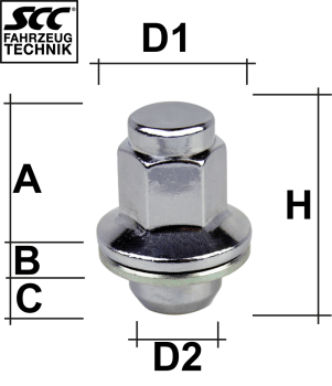 Image for Hjulmutter  - Flat - M14x1,5 - 41 mm