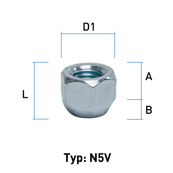 Image for Hjulmutter - 60° Kon - M12x1,5 - 15,5 mm