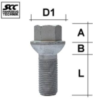 Image for Hjulbolt - Kulehode - M14x1,25 - 29,5 mm