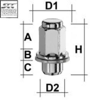 Image for Hjulmutter - Flat 2-delt - M12x1,5 - 47,5 mm