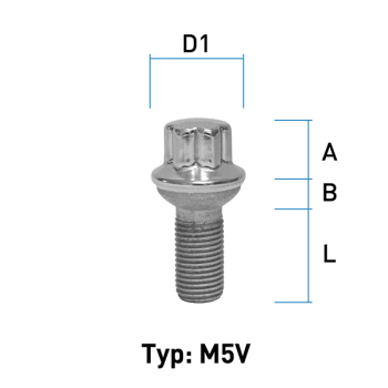 Image for Hjulbolt - Kulehode - M14x1,5 - 45 mm