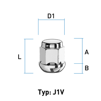 Hjulmutter - Kulehode - M12x1,5 - 27 mm