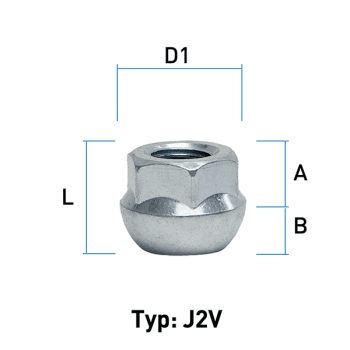 Hjulmutter - Kulehode - M14x1,5 - 18 mm