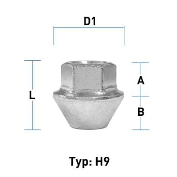 Hjulmutte - 60° Kon - M12x1,5 - 25 mm