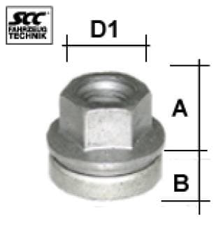 Hjulmutter  - Flat - M14x1,25 - 24,5 mm