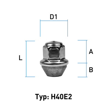 Hjulmutter  - 60° Kon - M14x1,5 - 37 mm