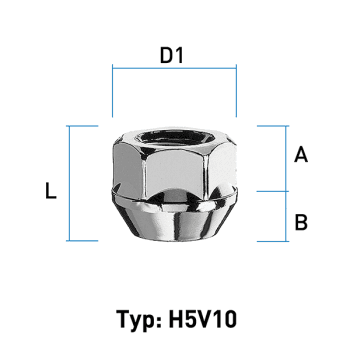 Hjulmutter - 60° Kon - M12x1,5 - 16 mm