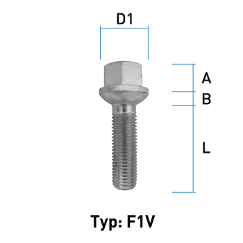 Hjulbolt - Kulehode - M12x1,5 - 26 mm