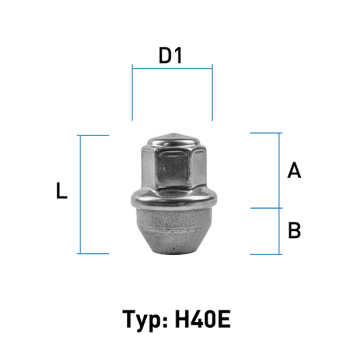 Hjulmutter  - 60° Kon - M14x1,5 - 42,5 mm