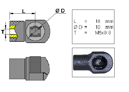 KULEHOLDER PLAST L 18 M5