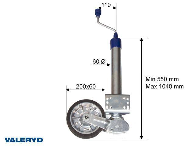 VALERYD HELAUTOMATISK STØTTEHJUL 250 KG