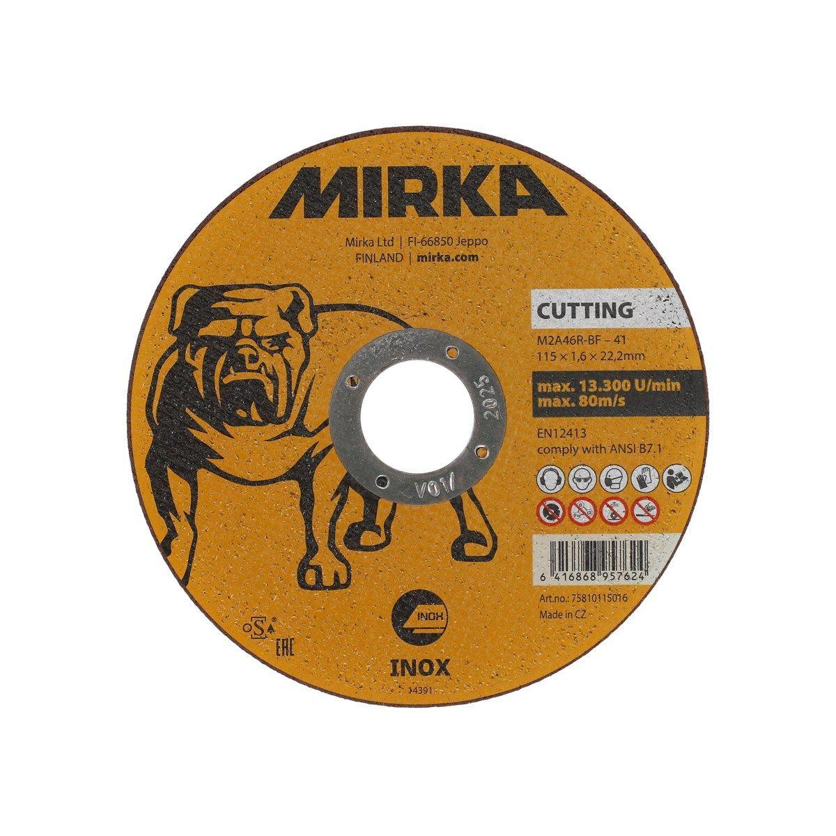 MIRKA KAPPESKIVE 115X1.6X22.2MM INOX