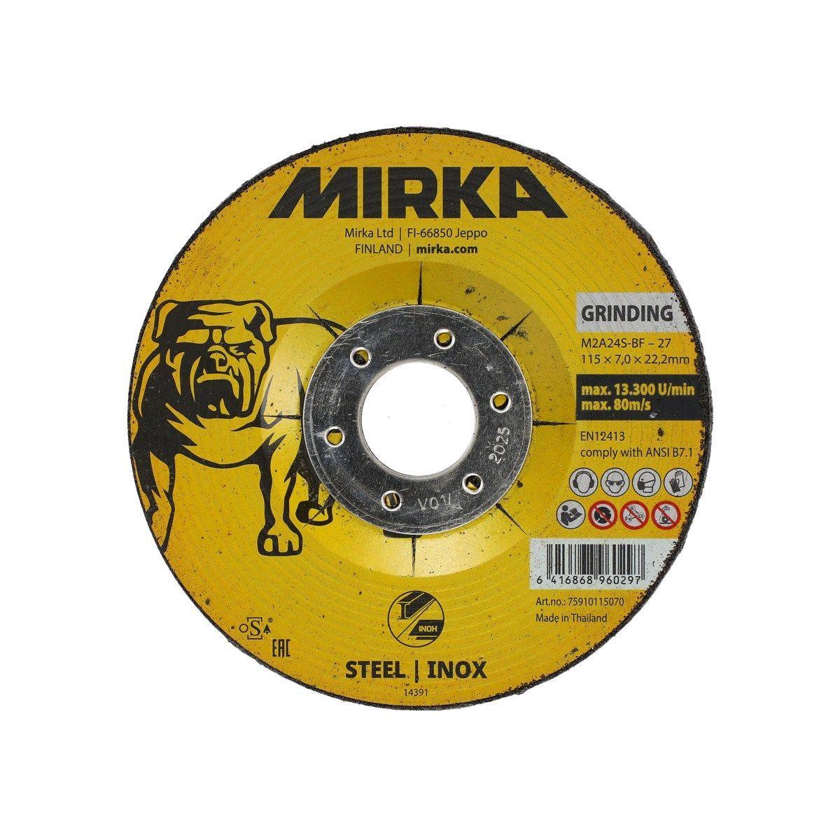 MIRKA KAPPESKIVE 115X7.0X22.2MM INOX