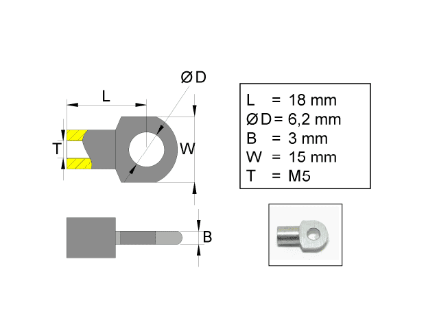 VALERYD FESTEØYE L=18, M5