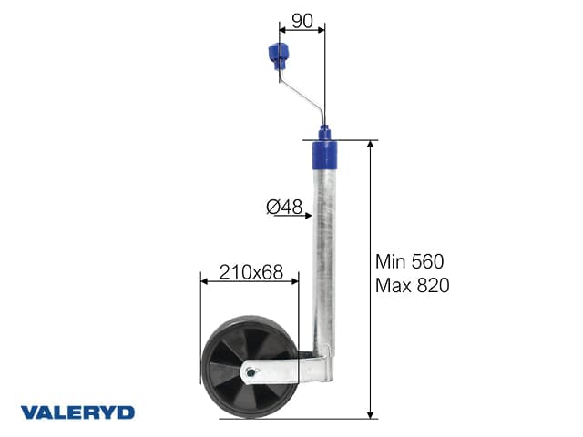 STØTTEHJUØ Ø48 150KG 215X70